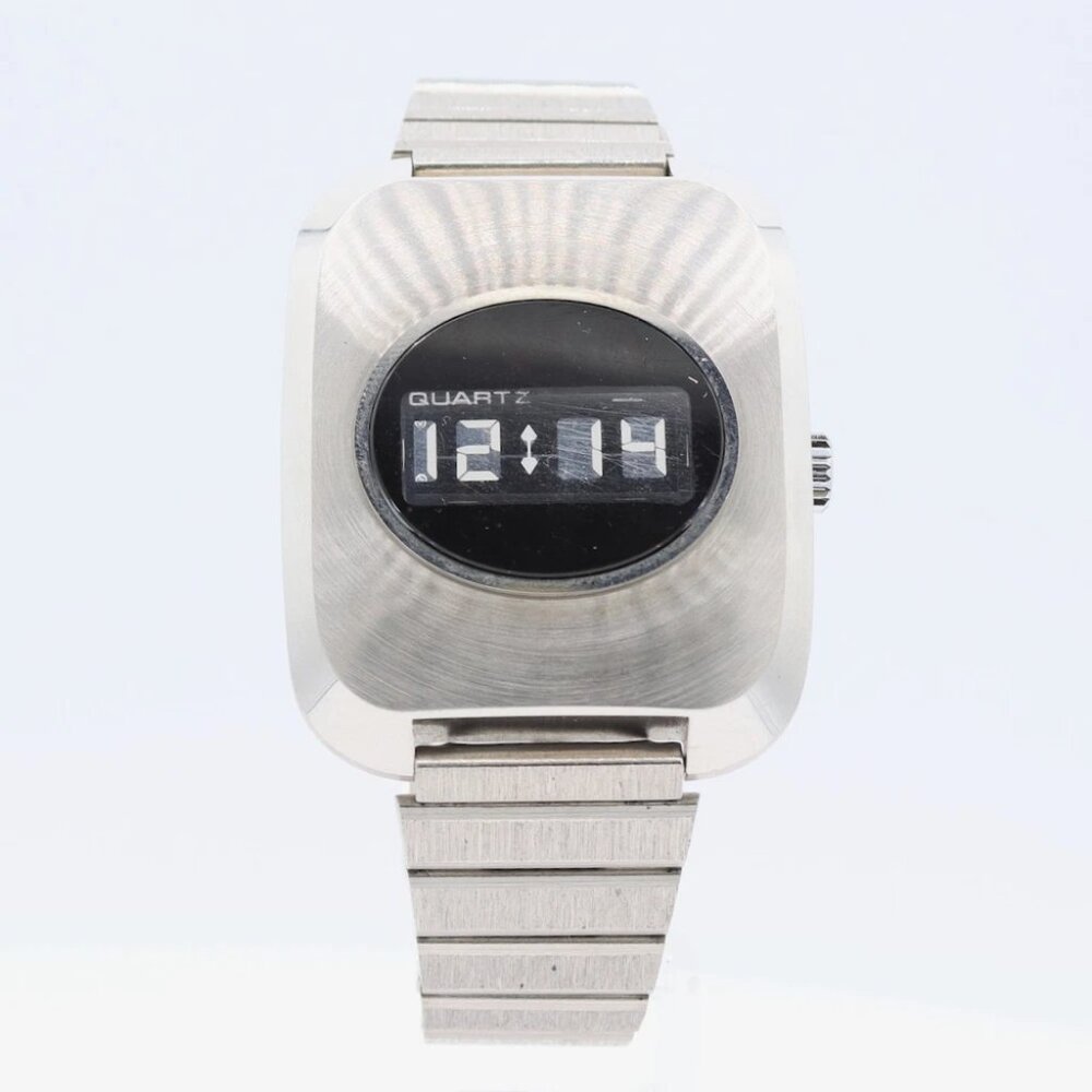 Vintage 38mm Segtronic Epsa-Optel Men's Quartz Wristwatch Stainless Steel